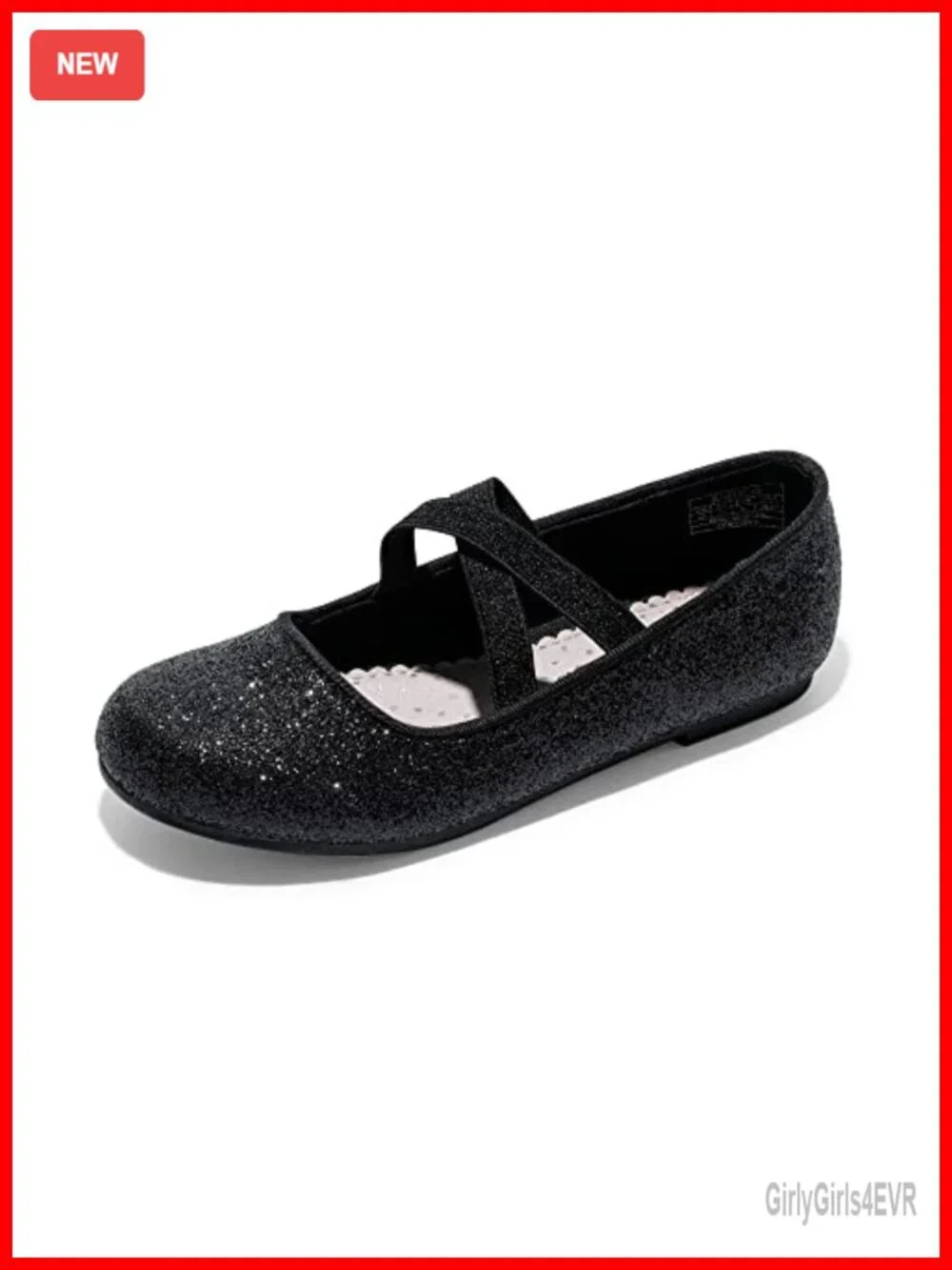 Girls Mary Jane Flats Ballet Shoes Crossover Straps Round Toe Slip-On